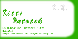 kitti matotek business card